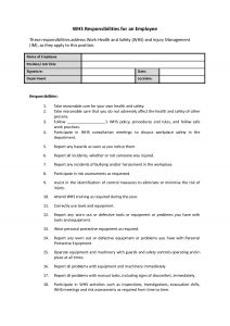 Servopro WHS Responsibilities for an Employee